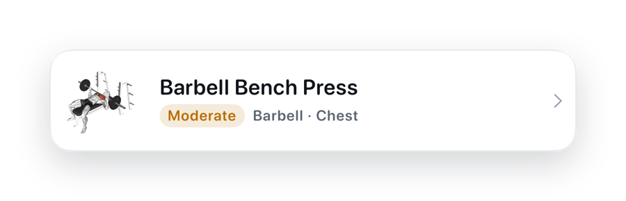 Barbell Bench Press, moderate difficulty